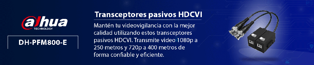 PAR DE TRANSCEPTORES PASIVOS HDCVI/1080P A 250 MTS/720P A 400 MTS/SOPORTA AHD/TVI/CBVS