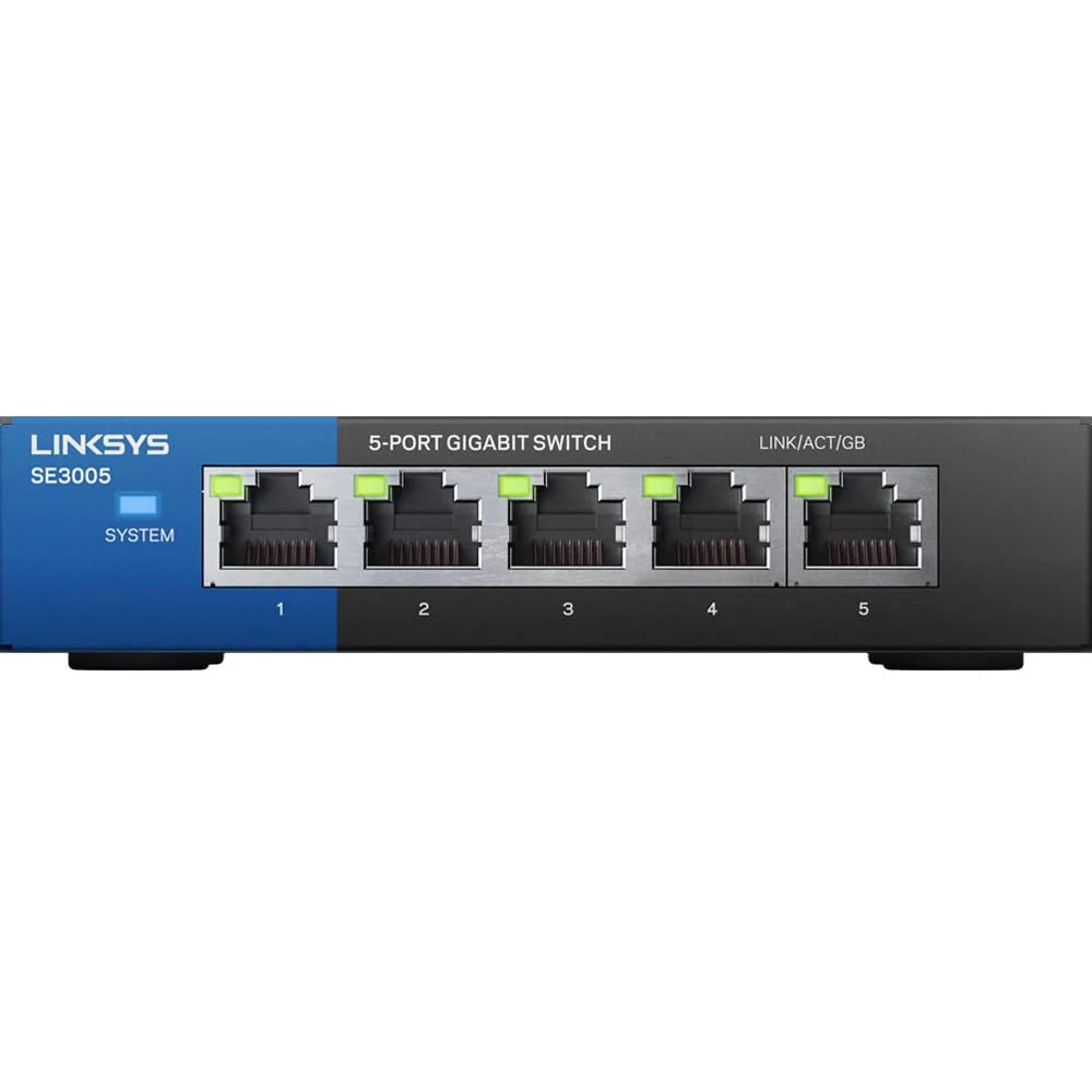 SWITCH LINKSYS SE3005 ESCRITORIO 5 PUERTOS GIGABIT 10/100/1000M METALICO NO ADMINISTRABLE